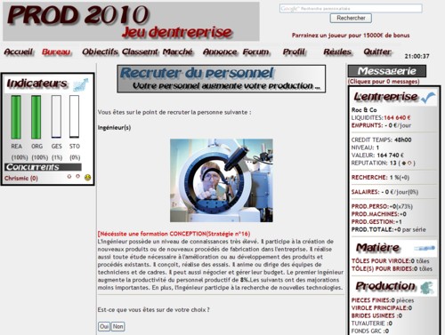 Jeu d'entreprise PROD 2010