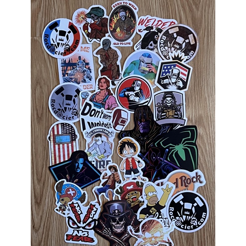Pack n°9 30 Stickers autocollants cagoule soudeur Pack n°9 30 Stickers autocollants cagoule soudeur