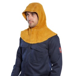 Cagoule de soudeur en cuir