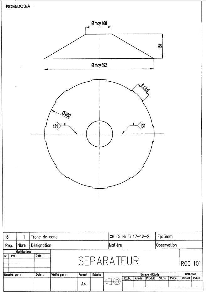 Plan du tronc de cône