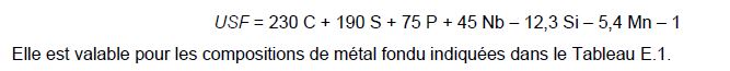 formule fissuration à chaud selon NF EN 1011-2