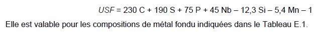 formule fissuration à chaud selon NF EN 1011-2