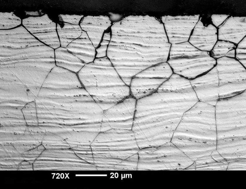 Corrosion interganulaire macrographie