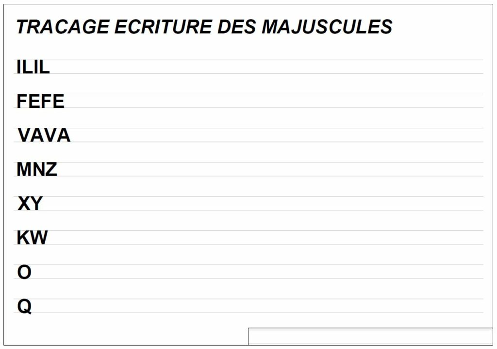 Traçage des majuscules en dessin technique