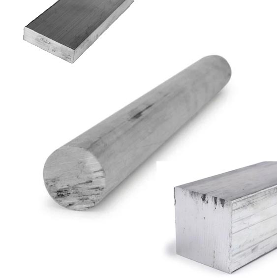 Barres alu plat, rond, carré, pleines