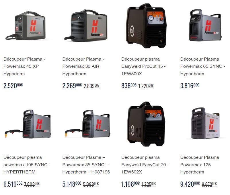 Découpeurs PLASMA Hypertherm et EWM