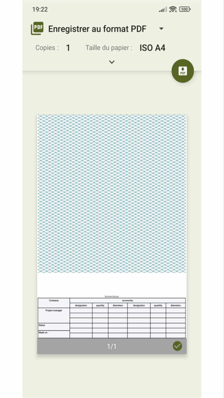 Impression du développement